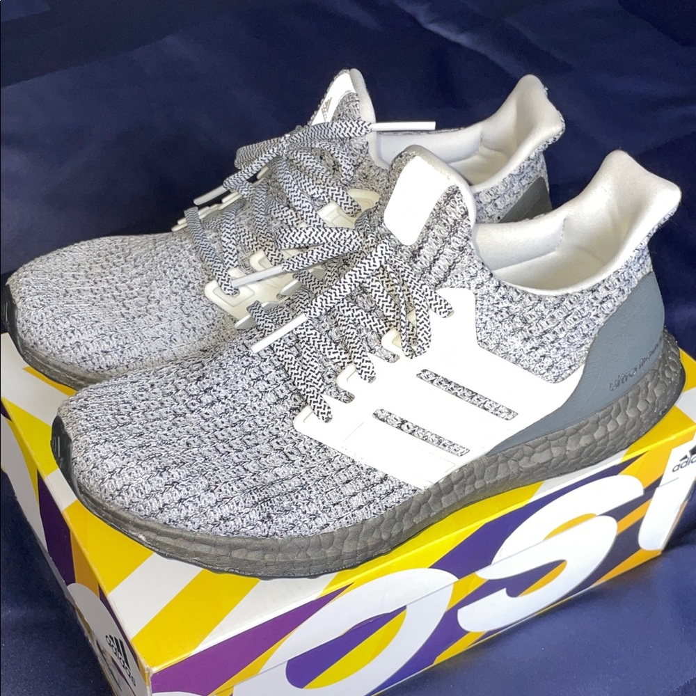 Adidas Knit Sneakers in Gray and White